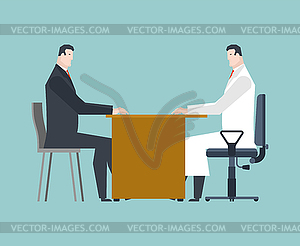 Doctor and patient visit. medical man visit and Sic - vector image