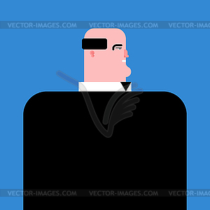 Big boss Side view cartoon . Businessman illustra - vector image