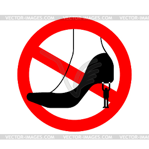 Stop Henpecked man. Red road Forbidding sign. Ban - vector clipart / vector image