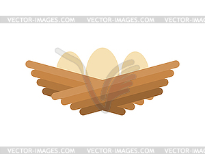 Nest with eggs cartoon  - vector clip art