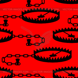 Медведь ловушку бесшовные. Металлический животный мантрап - векторизованный клипарт