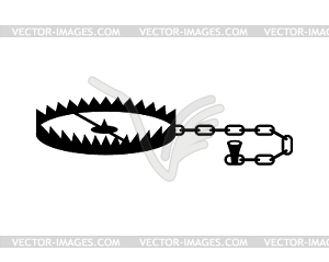 Медвежья ловушка. Металлический животный мантрап - векторизованный клипарт