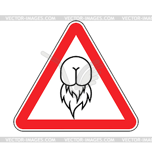 Внимание Буттурт. Предупреждение красный дорожный знак. предосторожность - графика в векторном формате
