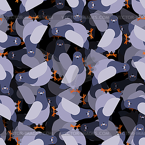 Dove grey pattern seamless. pigeon background. - vector clipart