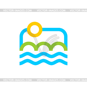Travel logo. Sky and Sea. Travel agency sign. Natur - vector clip art