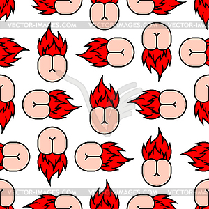 Butthurt фон. Задница в огне орнаментом. приклад - изображение векторного клипарта