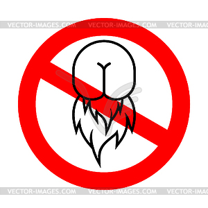 Stop Butthurt. Red road Forbidding sign. Ban Ass - vector clip art