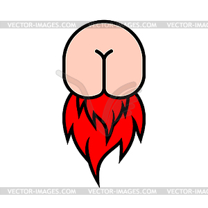 Butthurt sign. Ass on fire symbol. Butt Hurt icon. - vector image