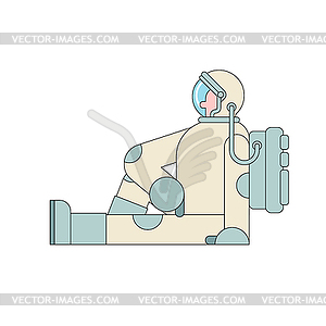 Astronaut sitting . spaceman cartoon - vector image