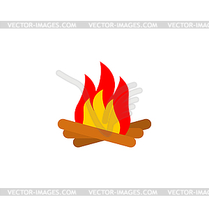 Bonfire cartoon. Campfire fire - vector clip art