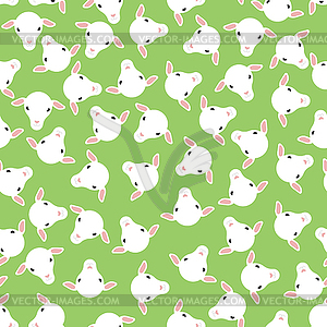 Sheep head pattern seamless. Lamb face background. - vector clip art