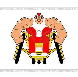 Wheelchair athlete . Sports wheelchair. Disabled - vector image