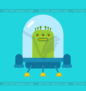 Alien in ufo cartoon  - vector clipart