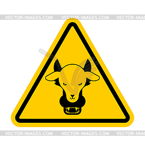 Attention Wolf in sheep`s clothing. Warning yellow - vector EPS clipart