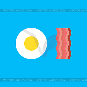 Fried eggs and bacon cartoon  - vector image