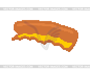 Пицца корочка пиксель арт. оставшаяся пицца 8bit Fast Foo - рисунок в векторном формате