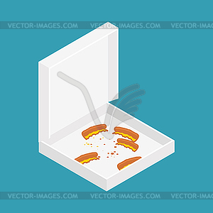 Pizza crust in box open  - vector clipart