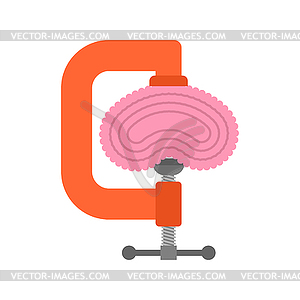 Vise brains . concept Headache and stress.  - vector clipart