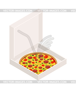 Pizza in box open . Fastfood - vector clipart / vector image