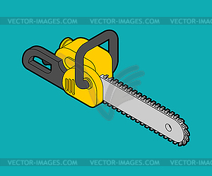 Chainsaw isometric . lumberjack Tool - vector clipart