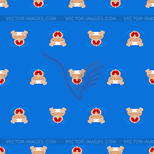 Crying baby pattern seamless. Little child cry - vector clip art