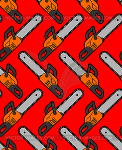 Chainsaw pattern seamless. lumberjack Tool - vector clip art