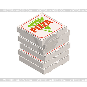 Pizza Boxes stack . fast food   - vector image