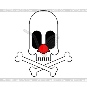 Skull Clown and Bones. Horror Halloween - vector clipart