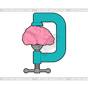 Vise brains . concept Headache and stress.  - vector clipart