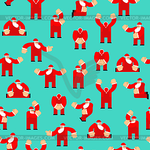 Santa Claus pattern seamless. Christmas - vector clip art