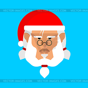 Brutal Santa face. Christmas and New Year - vector clip art