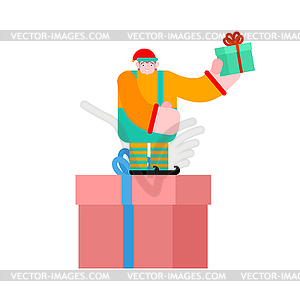 Elf Santa . Little Christmas Helper. Xmas and New - vector image