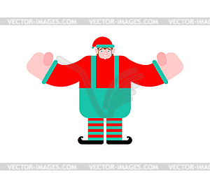 Elf Santa . Little Christmas Helper. Xmas and New - vector clip art