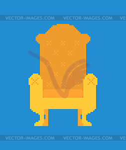 Santa armchair pixel art. 8 bit Christmas and New - royalty-free vector clipart