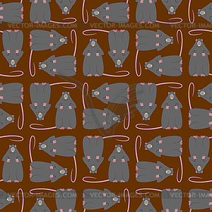 Rat pattern seamless. Gray mouse background. texture - vector image