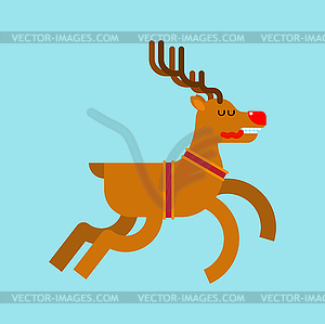 Santa deer cartoon . Christmas and New Year Illus - vector image