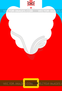 Santa Claus with Beard background. Red Santa Claus - color vector clipart
