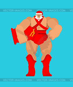 Brutal Santa. Strong Claus. Christmas and New Year - vector clipart