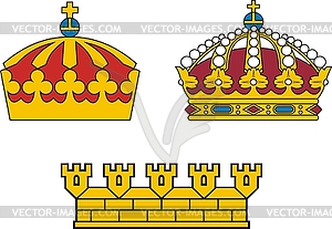 Set of swedish crowns - vector clipart