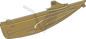 Russian submarine Shchuka (Pike) - vector clipart