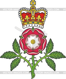 Royal badge of England.Heraldic Tudor rose and - color vector clipart