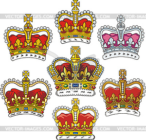 Crown set - vector image