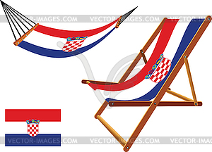 Croatia hammock and deck chair set - vector clipart
