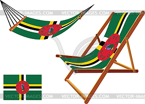 Dominica hammock and deck chair set - vector clipart