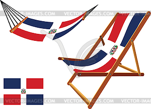 Dominican republic hammock and deck chair set - vector EPS clipart