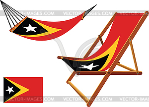 East timor hammock and deck chair set - vector image