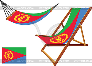 Eritrea hammock and deck chair set - vector image