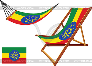 Ethiopia hammock and deck chair set - vector clipart