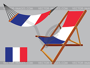 France hammock and deck chair set - vector clip art