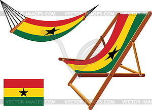 Ghana hammock and deck chair set - vector image